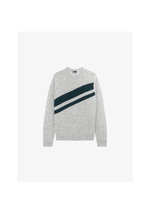 Mens The Kooples Contrast-Stripe Regular-Fit Wool-Blend Jumper