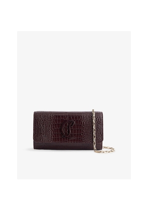 Womens Christian Louboutin Loubi54 Faux-Croc Leather Wallet-On-Chain