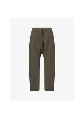 Mens Fear Of God Drawstring Wide-Leg Wool-Blend Trousers