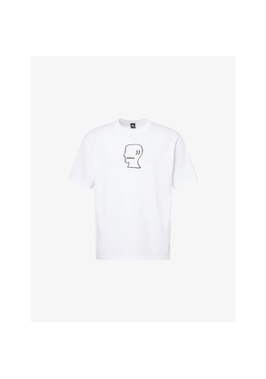 Mens Braindead Head-Print Crewneck Cotton-Jersey T-Shirt
