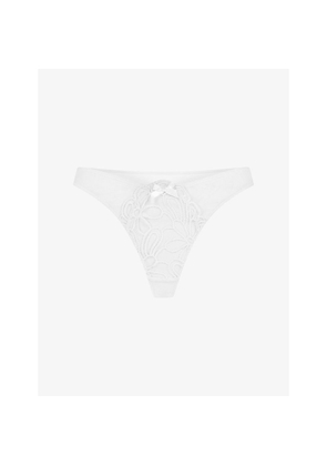 Womens Agent Provocateur Nelle Embroidered Mesh Thong