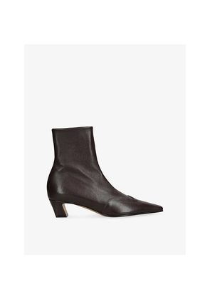 Womens Khaite Nevada Leather Heeled Ankle Boots
