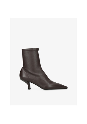 Womens Toteme Pointed-Toe Leather Heeled Ankle Boots