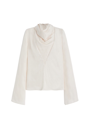 Brandon Maxwell The Isla Draped Fluid Twill Top - Moda Operandi