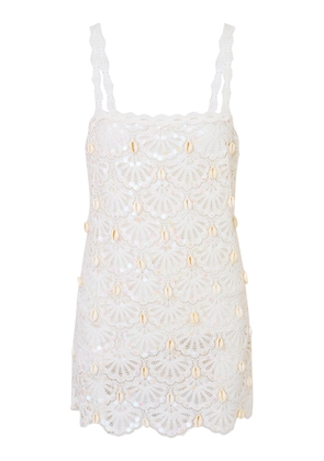LoveShackFancy Lamont Shell Embellished Cotton Dress - Moda Operandi