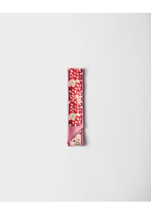 Printed silk twill skinny scarf