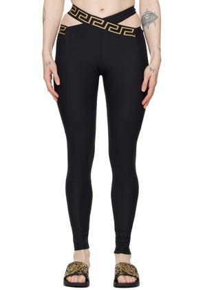 Versace Underwear Black Greca Border Leggings