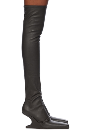 Rick Owens Gray Porterville Cantilever Tall Boots
