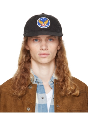RRL Black Winged-Logo Twill Ball Cap