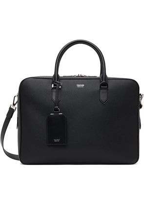 TOM FORD Black Soft Grain Leather Elliot Briefcase