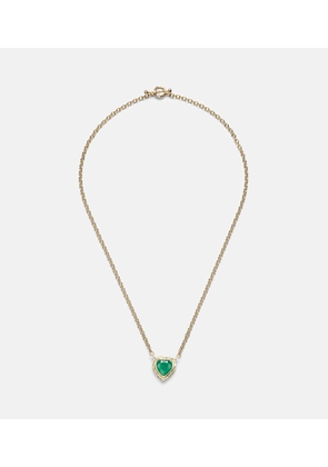 Octavia Elizabeth Heart & Toggle 18kt gold necklace with emerald