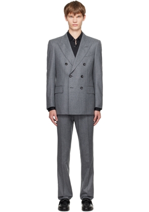 TOM FORD Gray Woolen Flannel Dyllan Suit