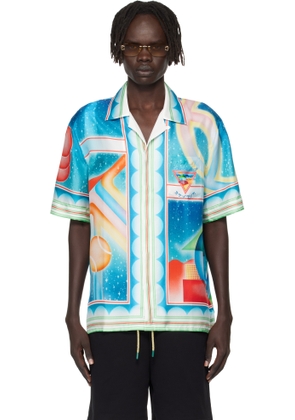 Casablanca Multicolor Galaxy Court Short Sleeve Silk Shirt