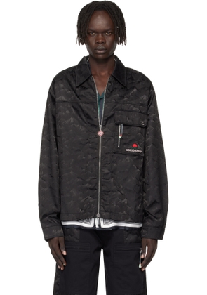 Casablanca Black Nylon Mountain Short Sleeve Camo Zip Shirt