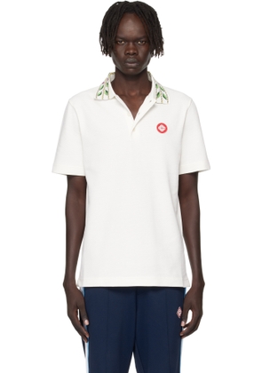 Casablanca Off-White Classic Laurel Pique Polo