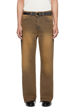 MMIC Brown Rocker Flare Jeans