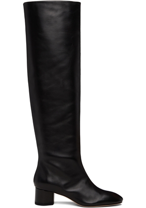 Aeyde Black Willa Leather Over-Knee Boots