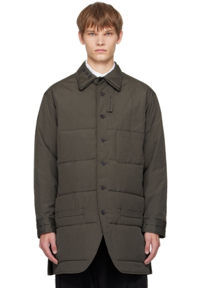 YOHJI YAMAMOTO Khaki Broad Gusset Collar Padded Shirt