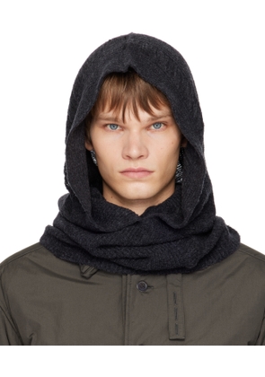 YOHJI YAMAMOTO Black Wool Balaclava Hood