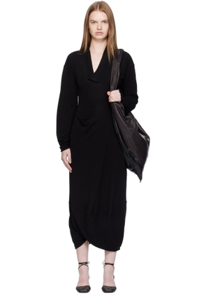 LEMAIRE Black V Neck Maxi Dress
