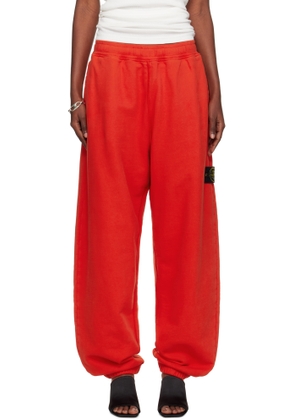 Stone Island Red 6200004 Brushed Organic Cotton Fleece Lounge Pants