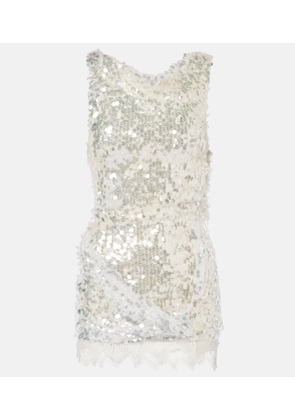 Christopher Esber Opaline sequined lace-trimmed minidress