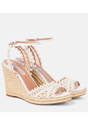 Aquazzura Kahlo 105 raffia espadrille wedges