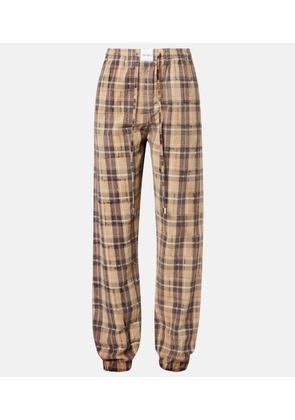 The Attico Checked cotton flannel cargo pants