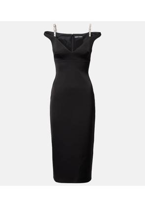 David Koma Crystal-embellished satin midi dress