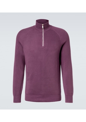 Brunello Cucinelli Ribbed-knit cotton half-zip sweater