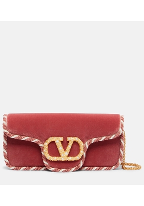 Valentino Garavani Loco Mini embellished velvet clutch