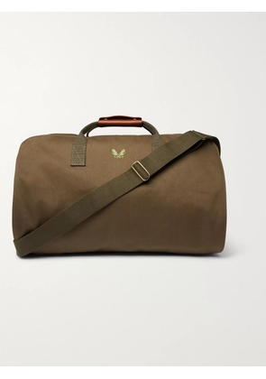 Bennett Winch - Leather-Trimmed Cotton-Canvas Suit Carrier and Holdall - Men - Green