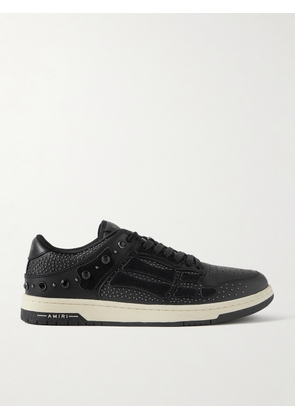 AMIRI - Skel-Top Embellished Appliquéd Leather and Suede Sneakers - Men - Black - EU 40