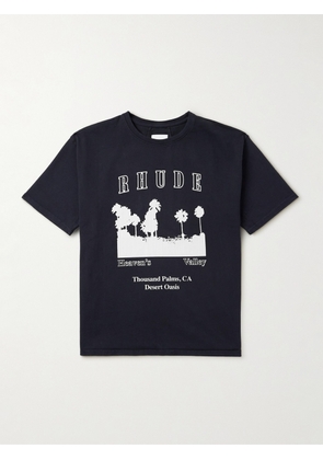 Rhude - Thousand Palms Logo-Print Cotton-Jersey T-Shirt - Men - Black - XS