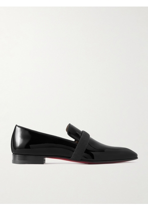 Christian Louboutin - Dandydeco Grosgrain-Trimmed Patent-Leather Loafers - Men - Black - EU 40