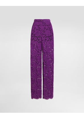 Dolce & Gabbana Cordonetto Lace Trousers - Woman Pants And Shorts Purple 36