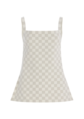 High Sport - Exclusive Asher Checked Cotton-Blend Knit Apron Top - Ivory - L - Moda Operandi
