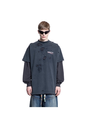 BALENCIAGA MAN BLACK T-SHIRTS & TANK TOPS