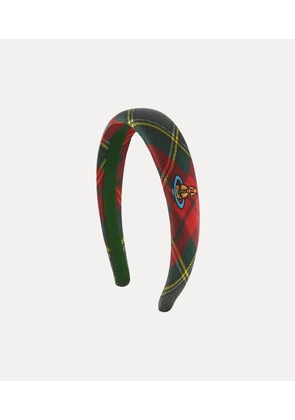 Vivienne Westwood Slim Headband Rtw Tartan Printed Scarlet-tartan Os-u Women