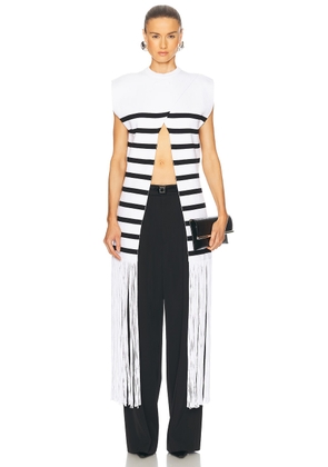 Jean Paul Gaultier Mariniere Crossed Top in White & Black - White. Size S (also in ).