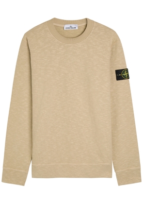 Stone Island Logo Slubbed Cotton Sweatshirt - Sand - M