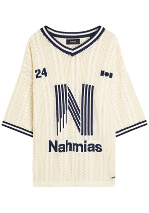 Nahmias Intarsia Open-knit Cotton Shirt - Ivory - XL
