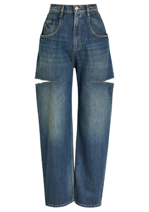 Maison Margiela Ripped Barrel-leg Jeans - Indigo - 40 (UK8 / S)