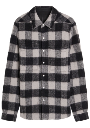 Rick Owens Checked Wool Overshirt - Black - 48 (IT48 / M)