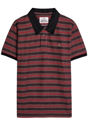 Vivienne Westwood Striped Logo Cotton Polo Shirt - Red - M