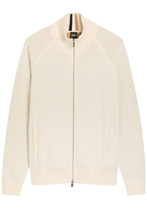 Boss Fine-knit Cotton and Wool-blend Jacket - Beige - L