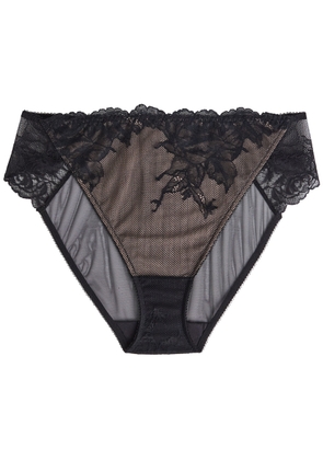 Wacoal Vivid Attraction Tulle Briefs - Black - L (UK14 / L)