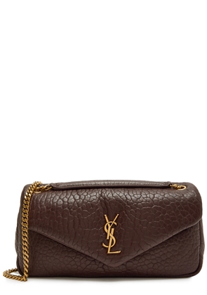 Saint Laurent Calypso Medium Pebbled Leather Shoulder bag - Dark Brown - One Size