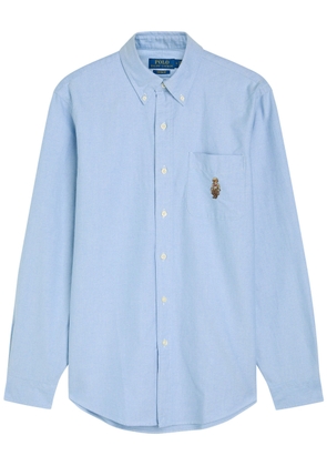 Polo Ralph Lauren Bear-embroidered Piqué Cotton Shirt - Light Blue - XL