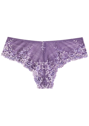Wacoal Embrace Embroidered Lace Briefs - Purple - S (UK8-10 / S)